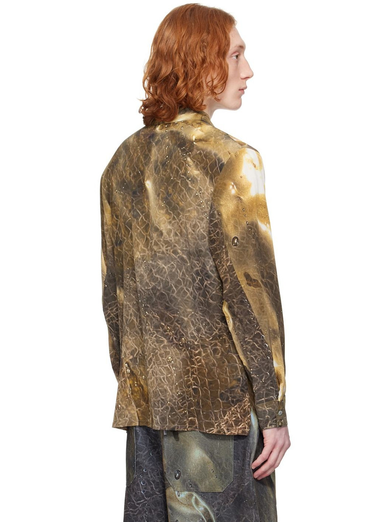 Beige & Brown Golden Hour Silk Shirt 3