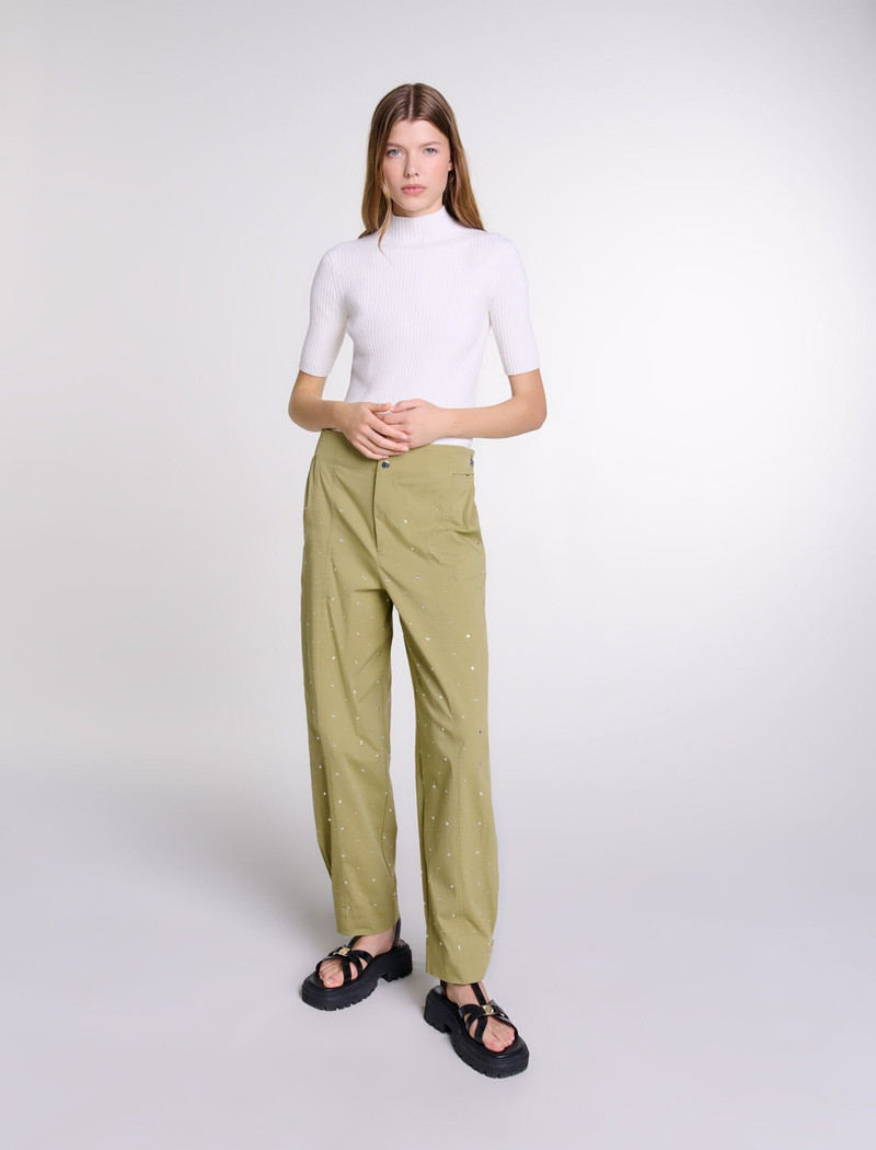 maje Cotton and silk ribbed top outlook