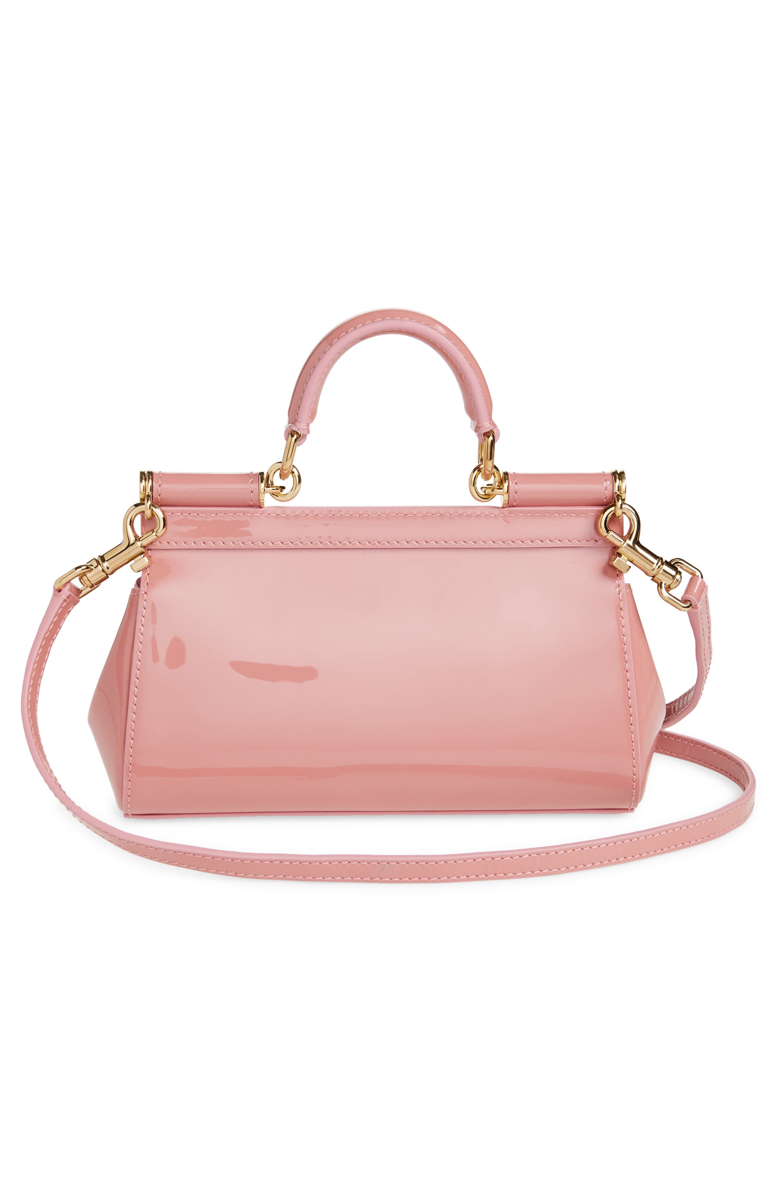Dolce&Gabbana Small Sicily Patent Leather Top Handle Bag in Rosa at Nordstrom - 4