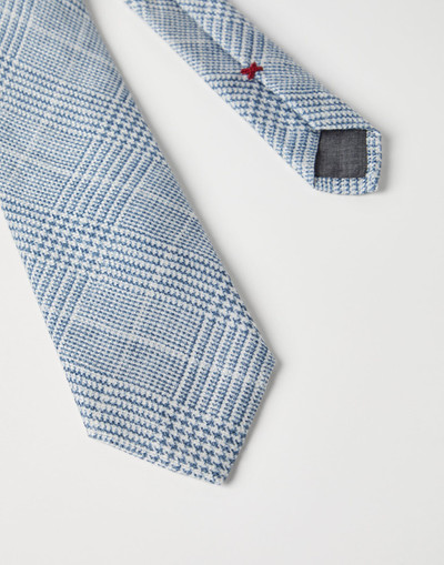 Brunello Cucinelli Linen and silk Prince of Wales tie outlook