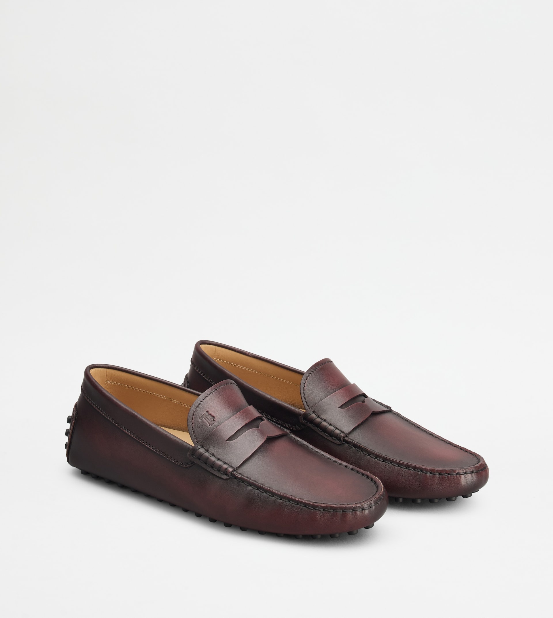 GOMMINO DRIVING SHOES IN LEATHER - BURGUNDY - 3