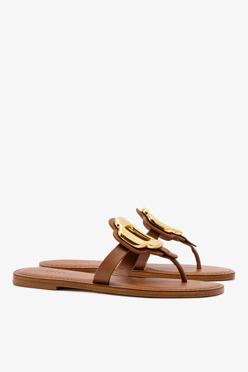 Margherita Thong Sandal In Caramel Leather 3