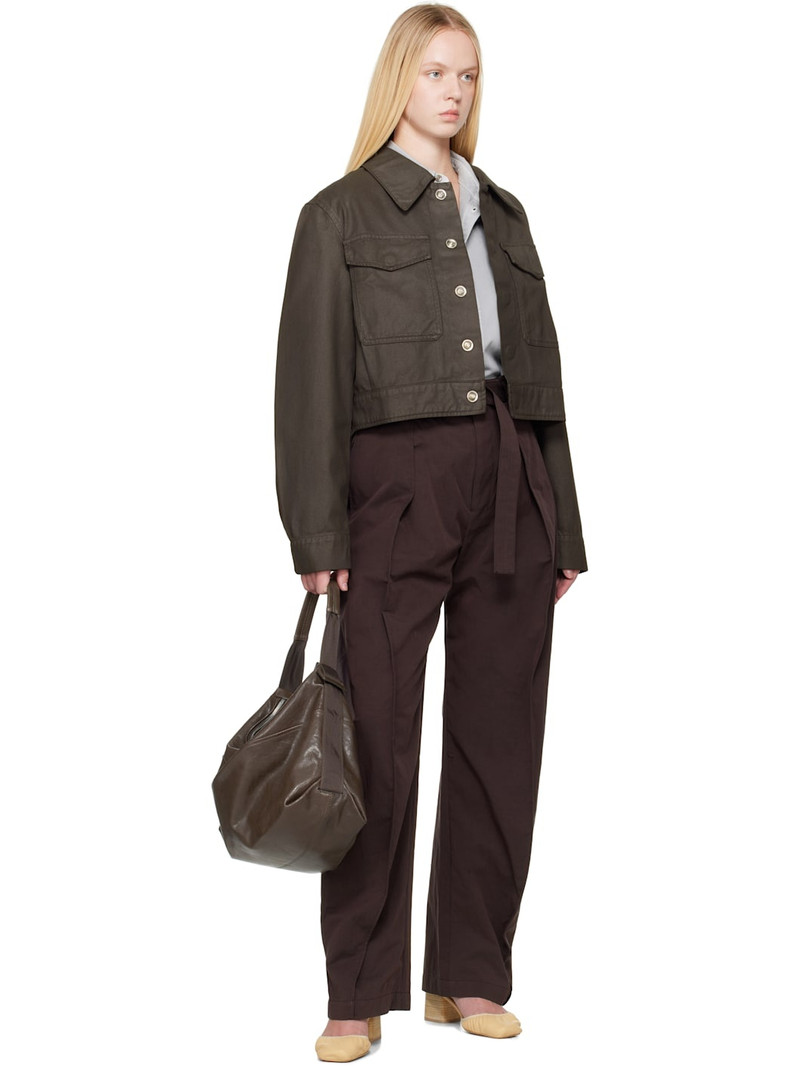 Lemaire Brown Two Pocket Cropped Denim Jacket outlook