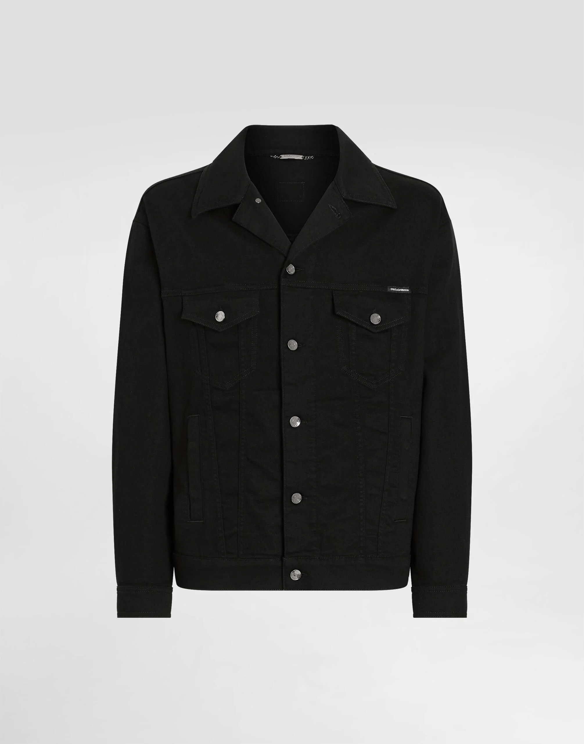 Black wash stretch denim jacket - 1