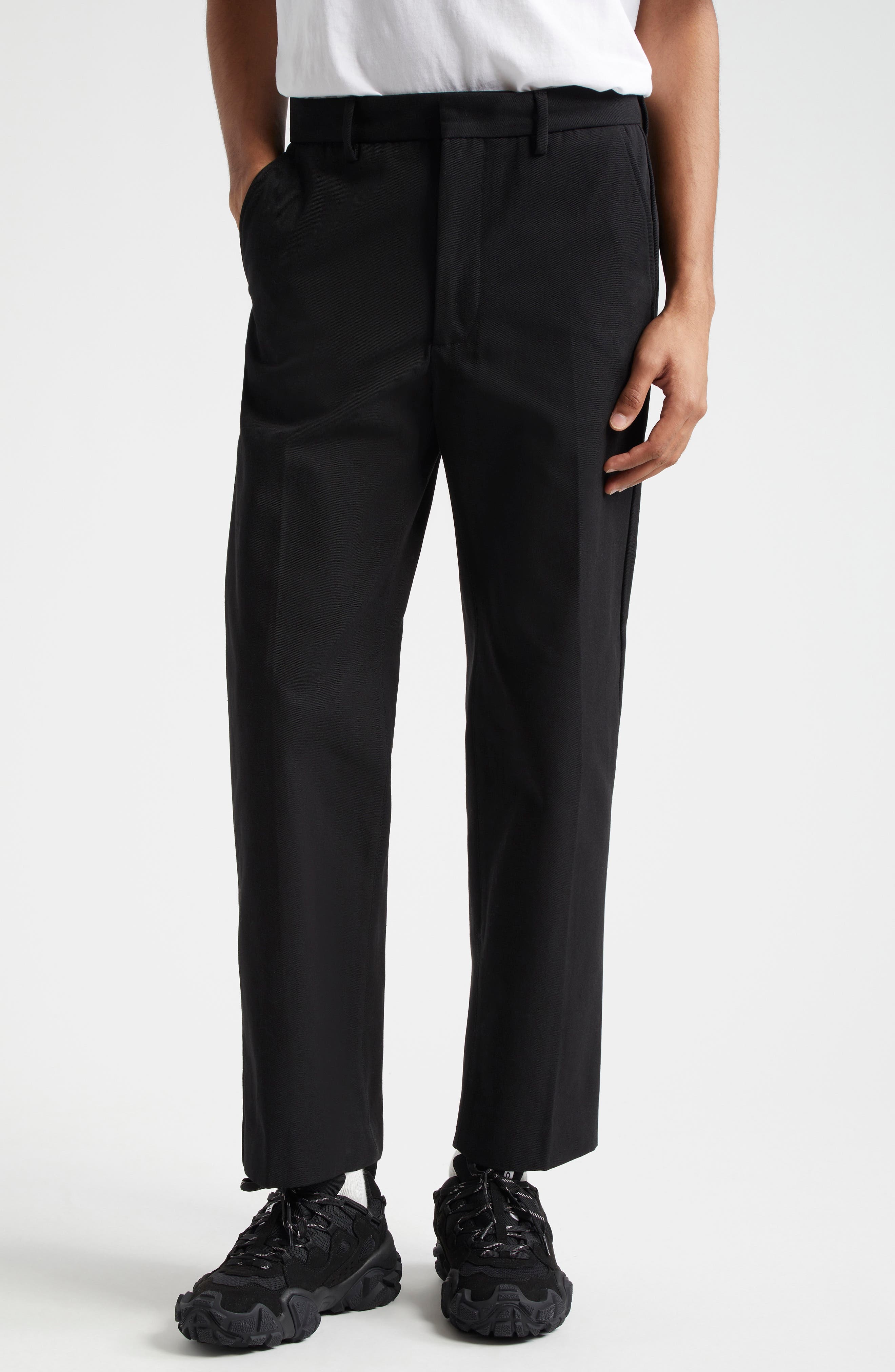 Straight Leg Twill Trousers - 1