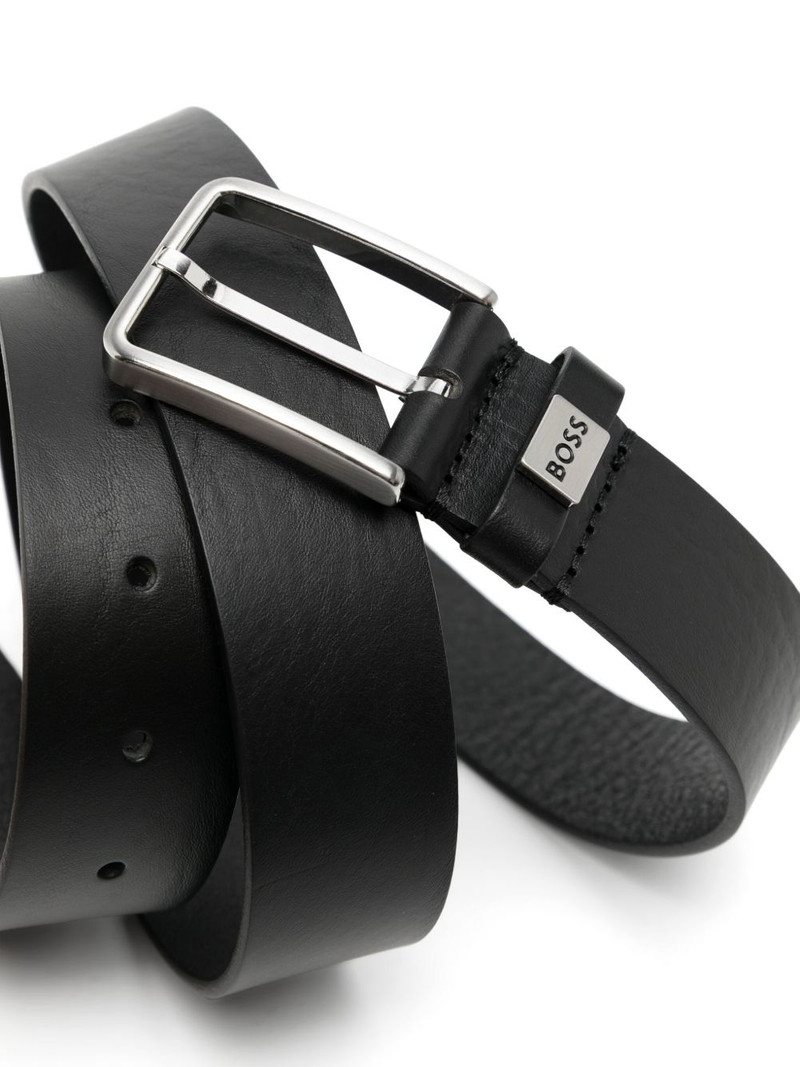 BOSS leather logo keeper belt outlook