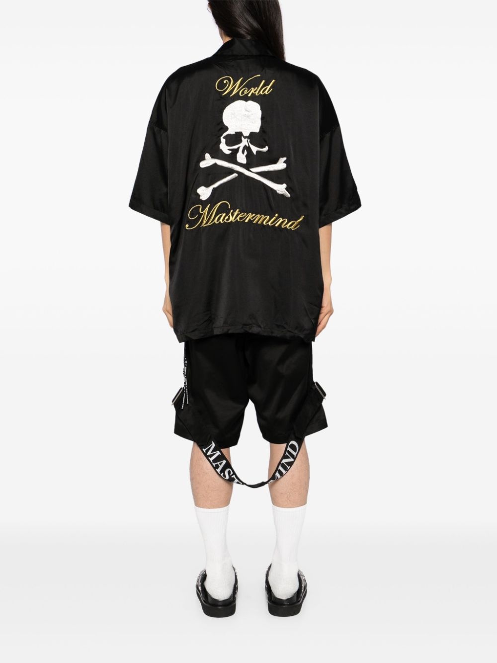 skull-embroidered shirt - 2