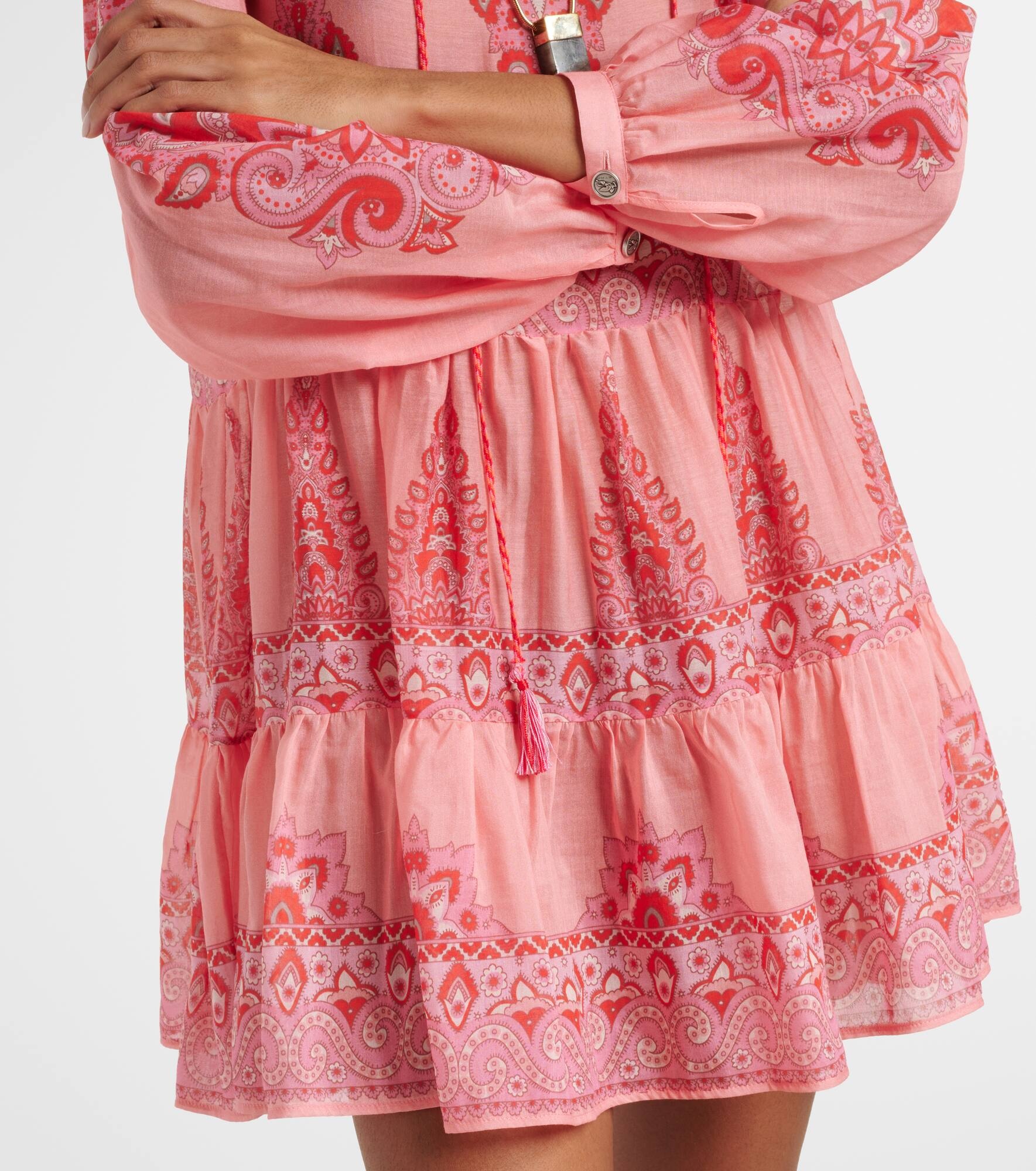 Printed cotton and silk minidress - 5