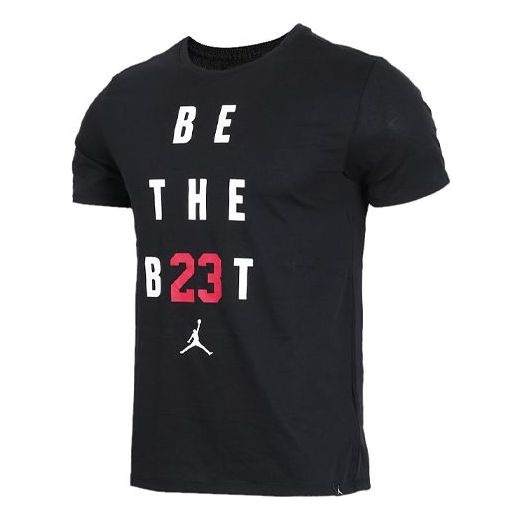 Air Jordan Alphabet Printing Casual Short Sleeve Black 895150-010 - 1