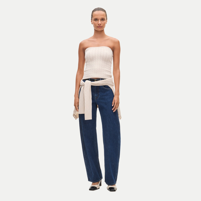 Cable-knit tube top in merino wool blend 3