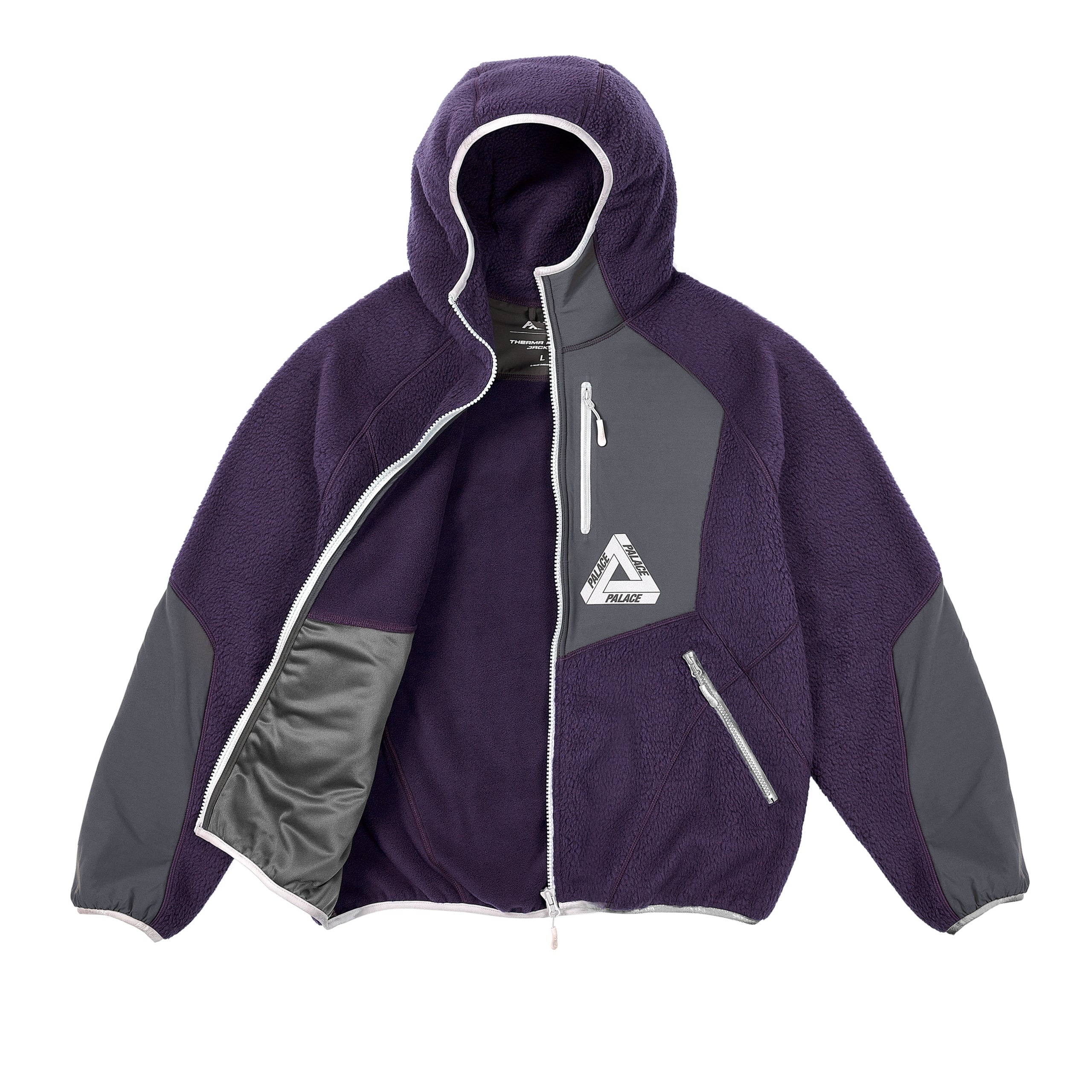 PALACE THERMA FLEECE JACKET PURP - tvrc61kbep5b | REVERSIBLE