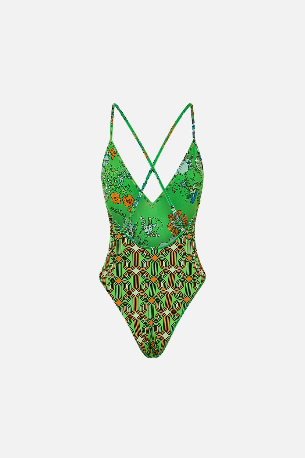 V NECK ONE PIECE WITH MULTICOLOUR STITCHING - 9