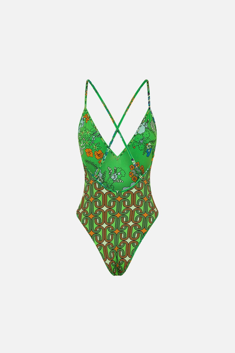 V NECK ONE PIECE WITH MULTICOLOUR STITCHING 9