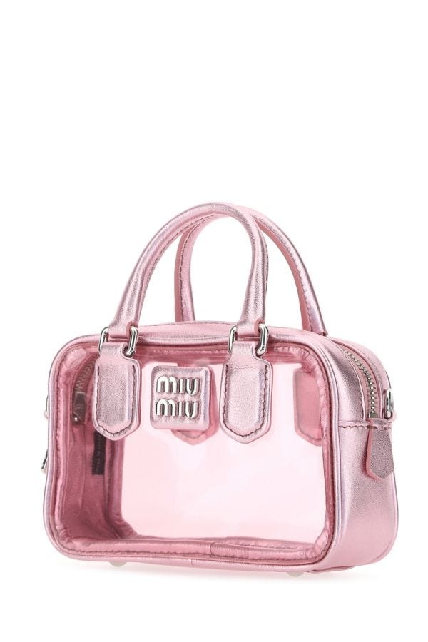 Miu Miu Woman Pink Leather And Pvc Mini Handbag - 2