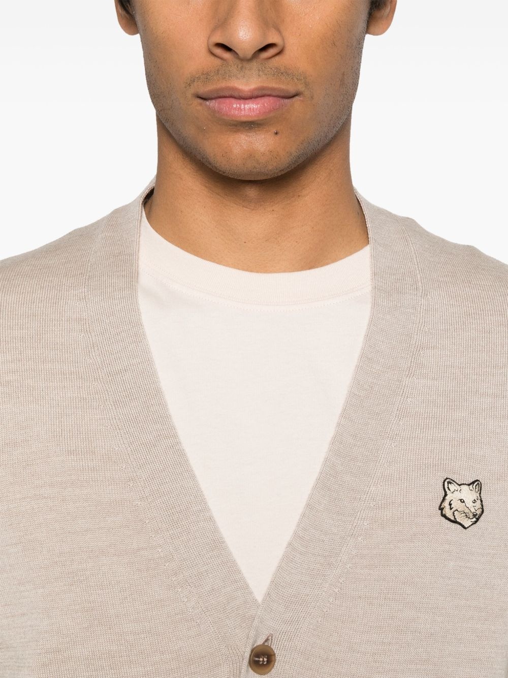 Bold Fox Head Patch cardigan - 5