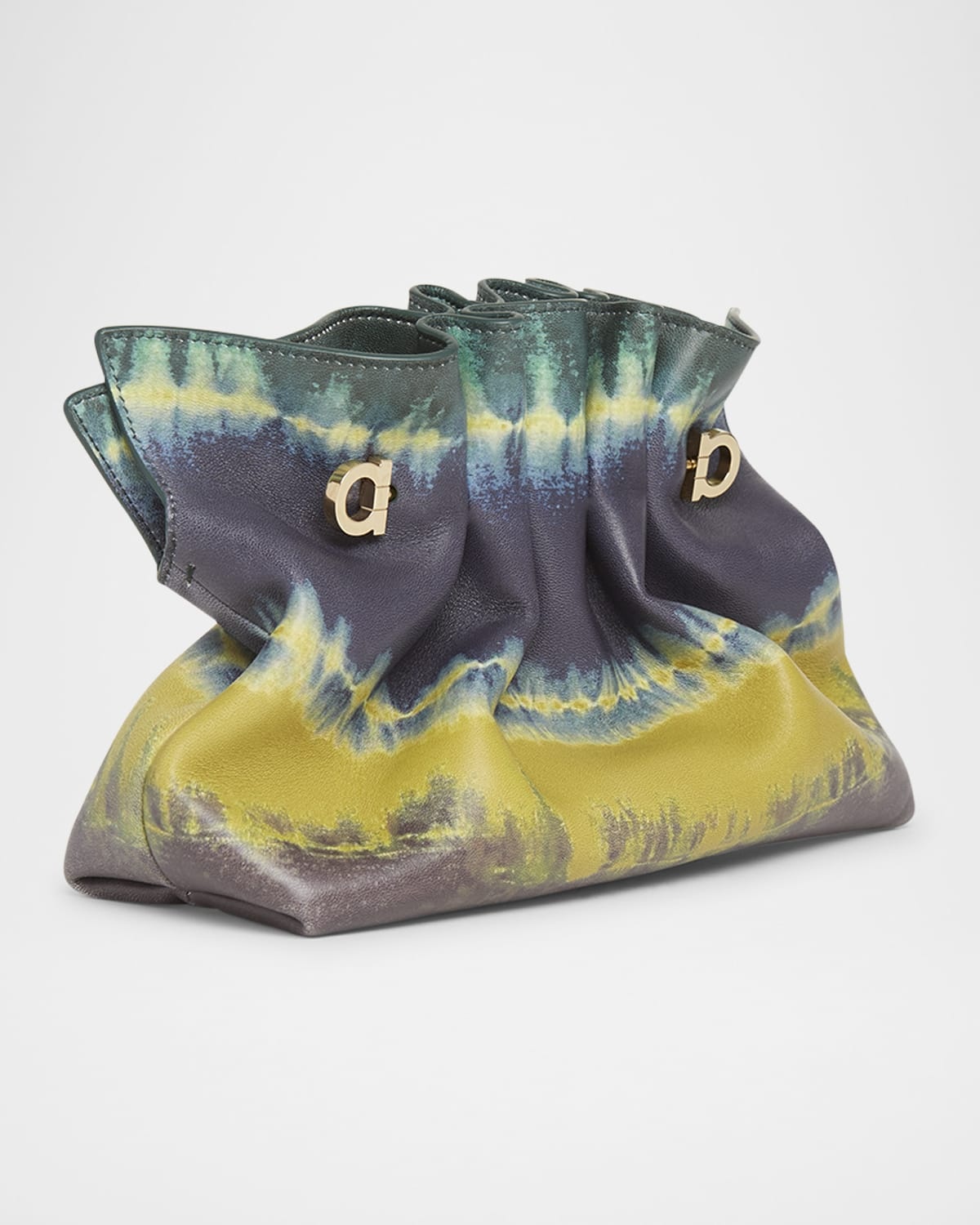Dumpling Tie Dye Printed Leather Shoulder Bag - 3