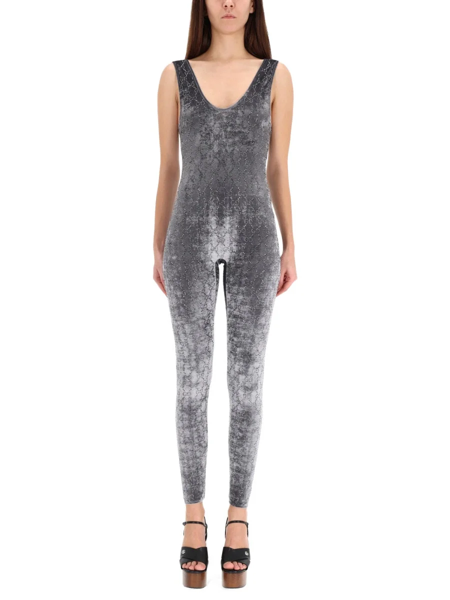 Gucci Women Jumpsuit With "Gg" Embroidery - 1