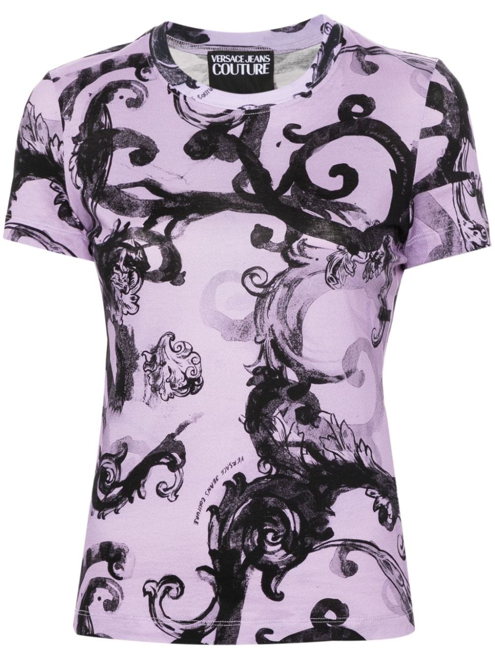 Barocco-print cotton T-shirt - 1