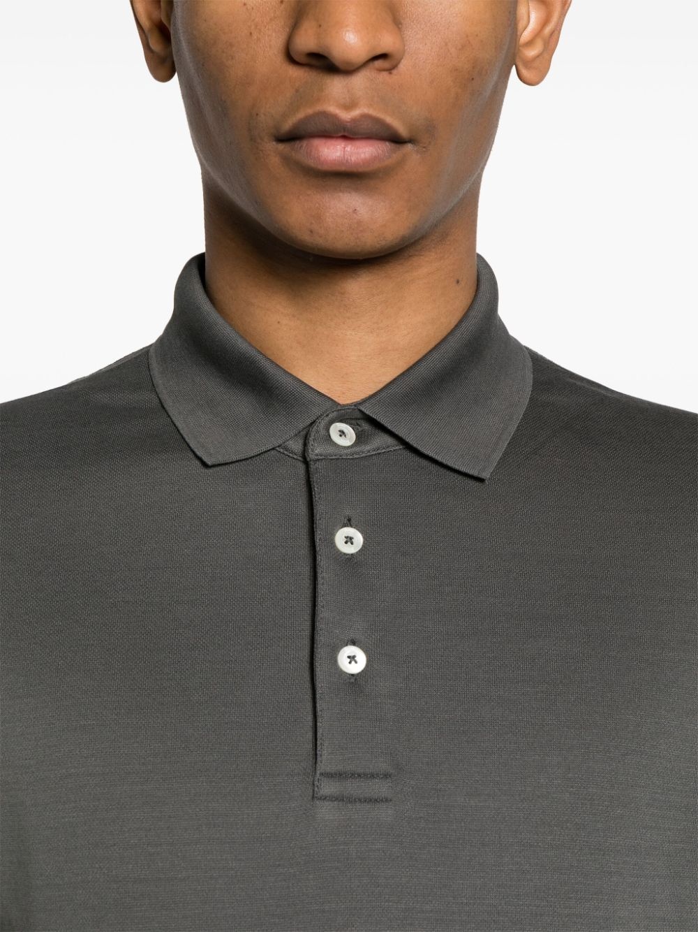 button-up cotton polo shirt - 5