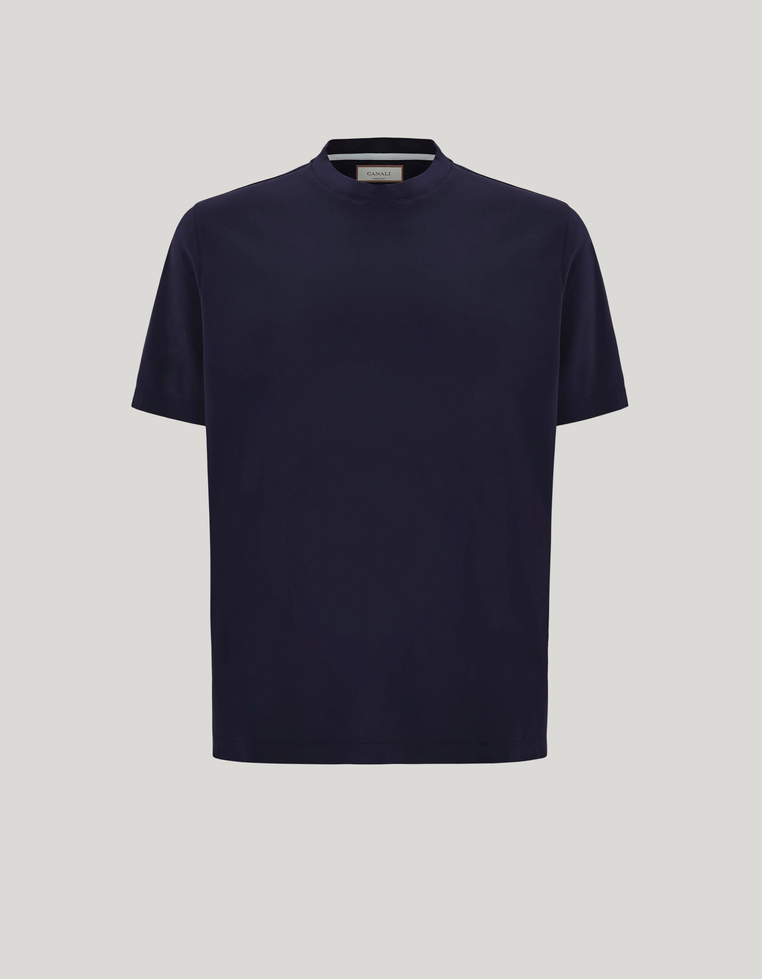 NAVY BLUE COTTON INTERLOCK JERSEY REGULAR-FIT T-SHIRT - 1