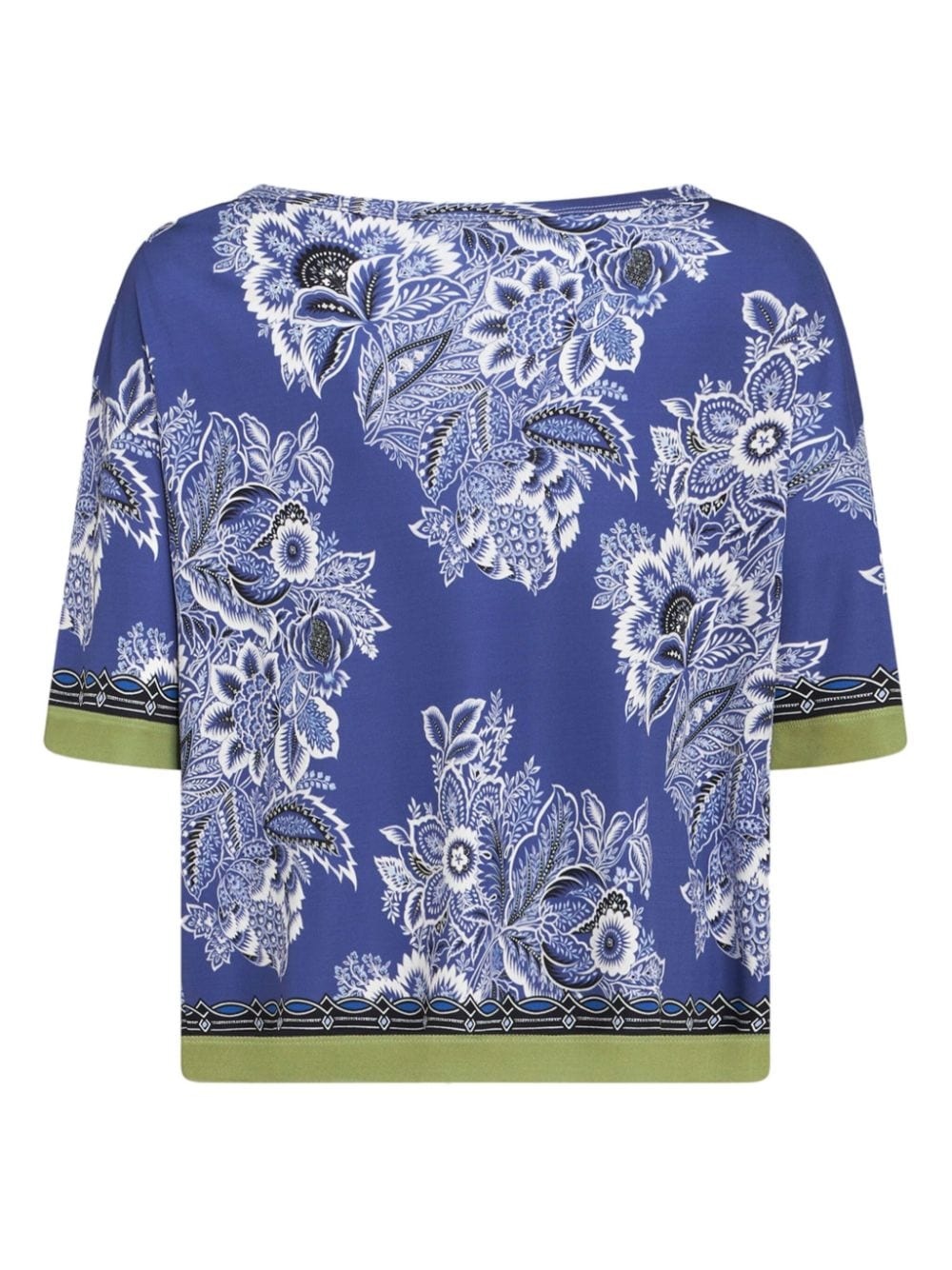floral-print contrasting-trim blouse - 7