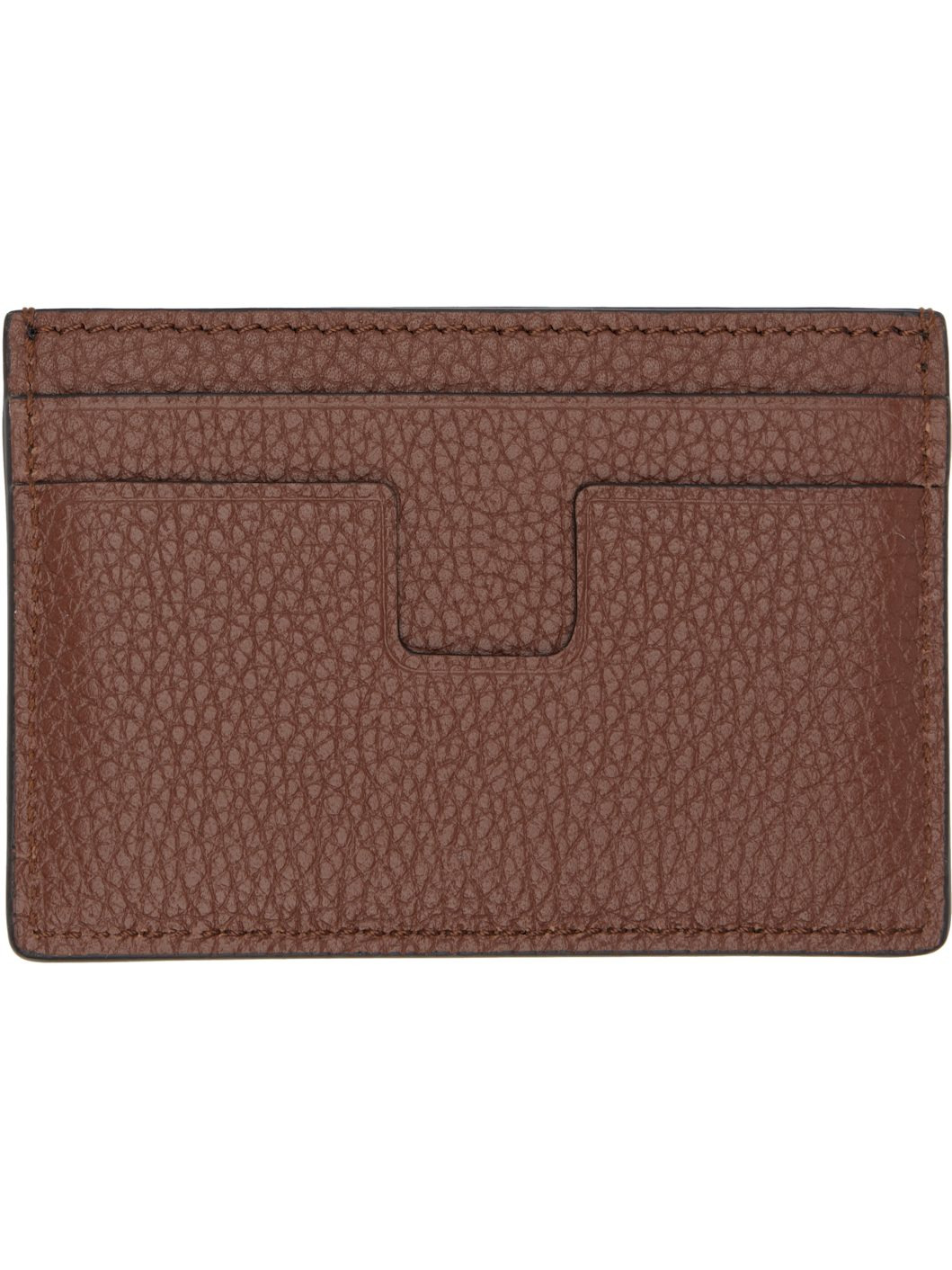 Tan Grain Leather Classic Card Holder - 2