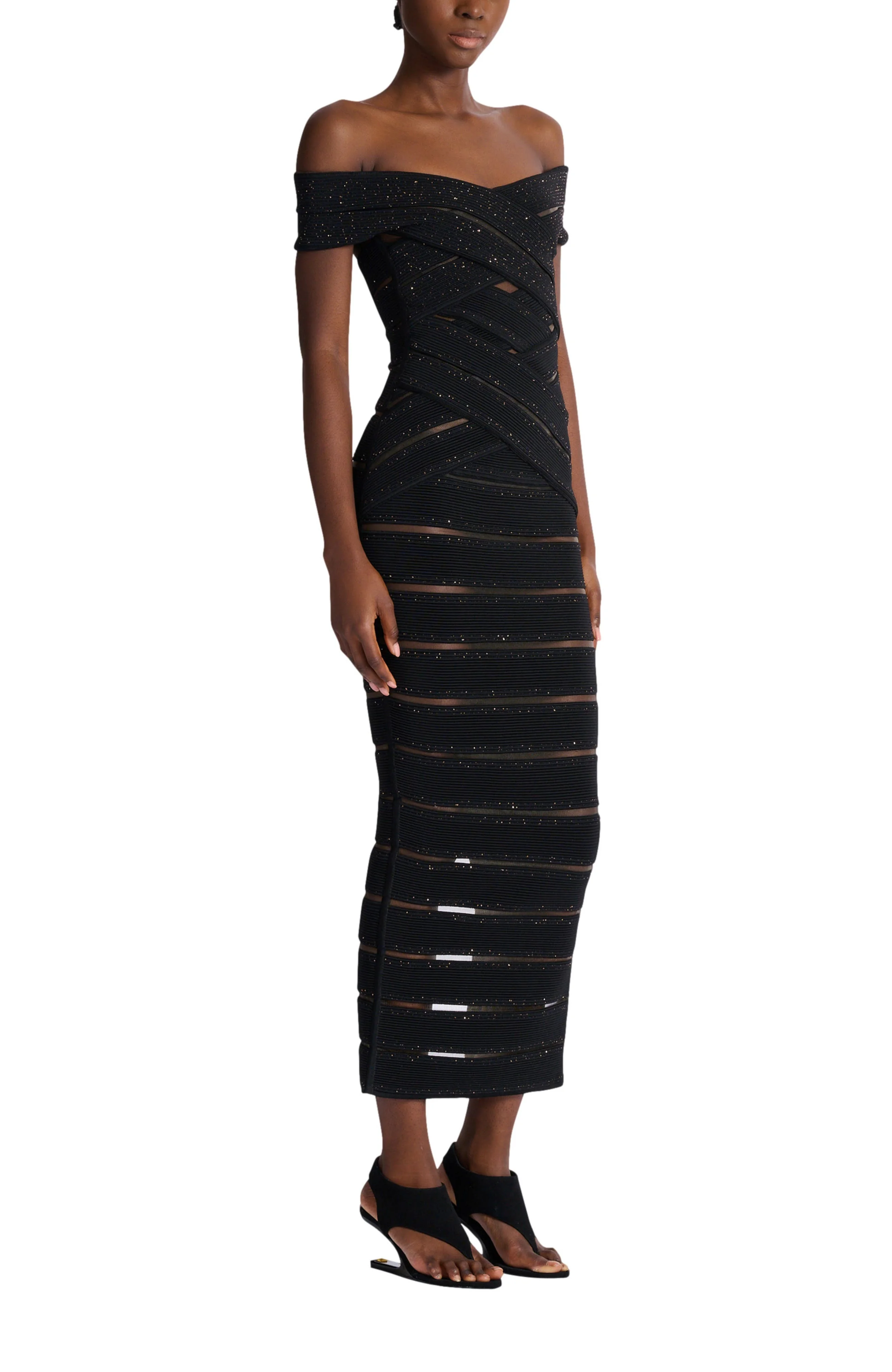 Balmain Mesh knit bodycon dress in Black at Nordstrom - 1
