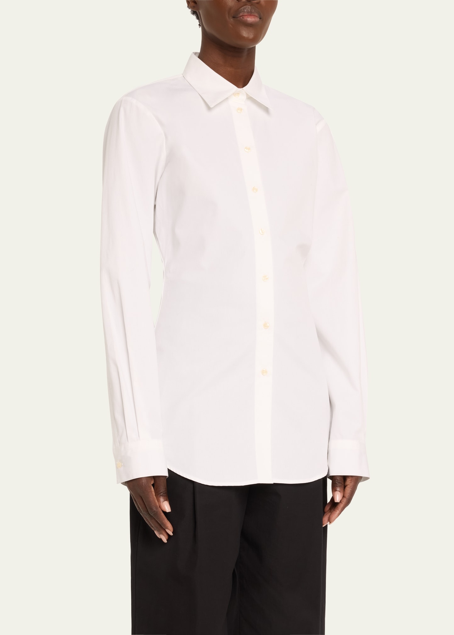 Long-Sleeve Shaped Poplin Shirt - 4