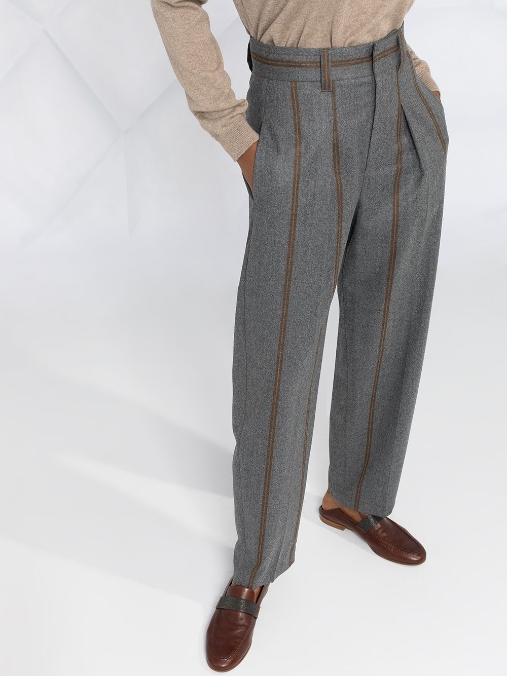 striped tapered trousers - 5