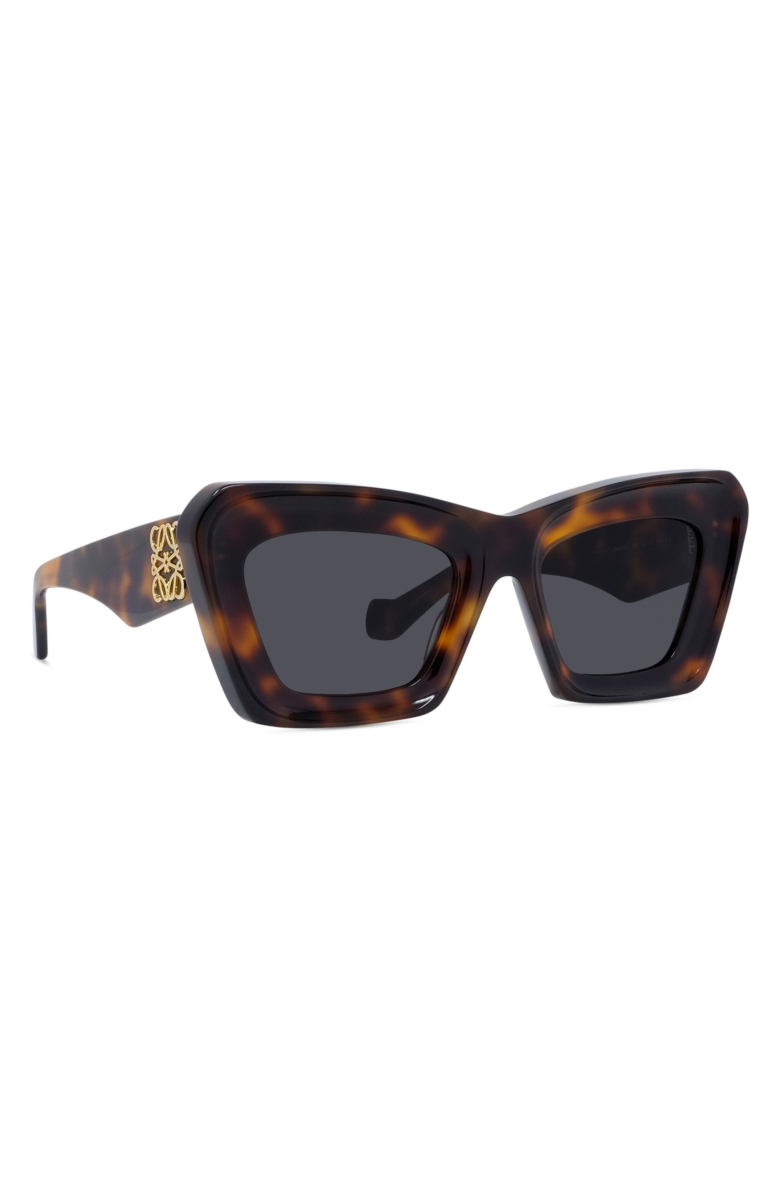 Loewe Anagram 52mm Cat Eye Sunglasses in Dark Havana /Smoke at Nordstrom - 7