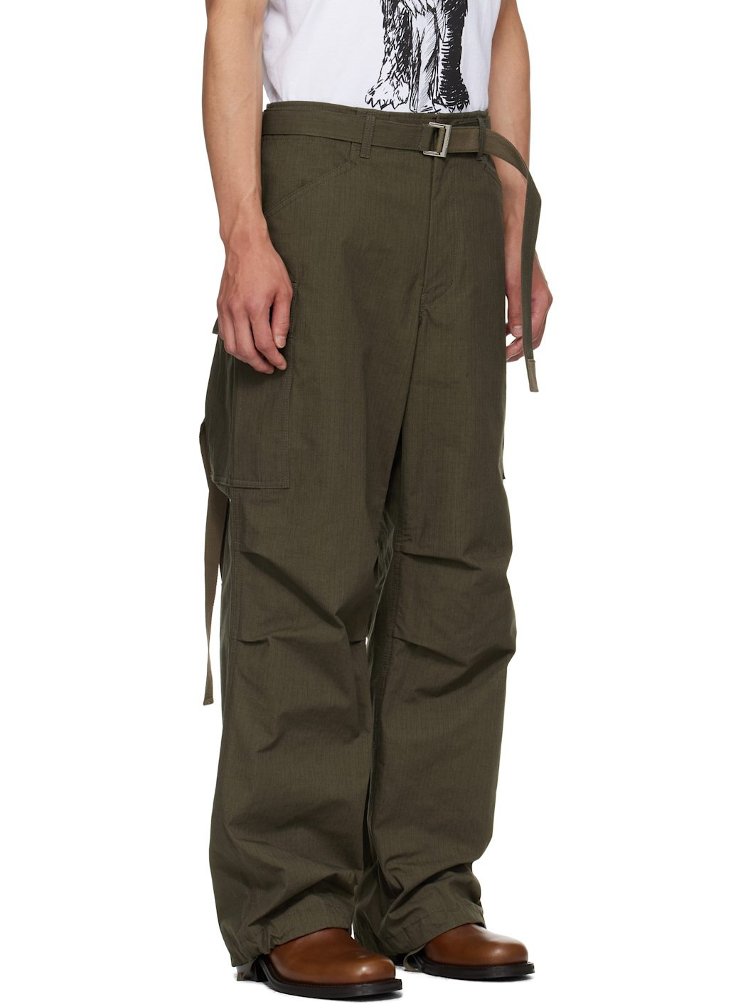 Khaki Ripstop Cargo Pants - 2