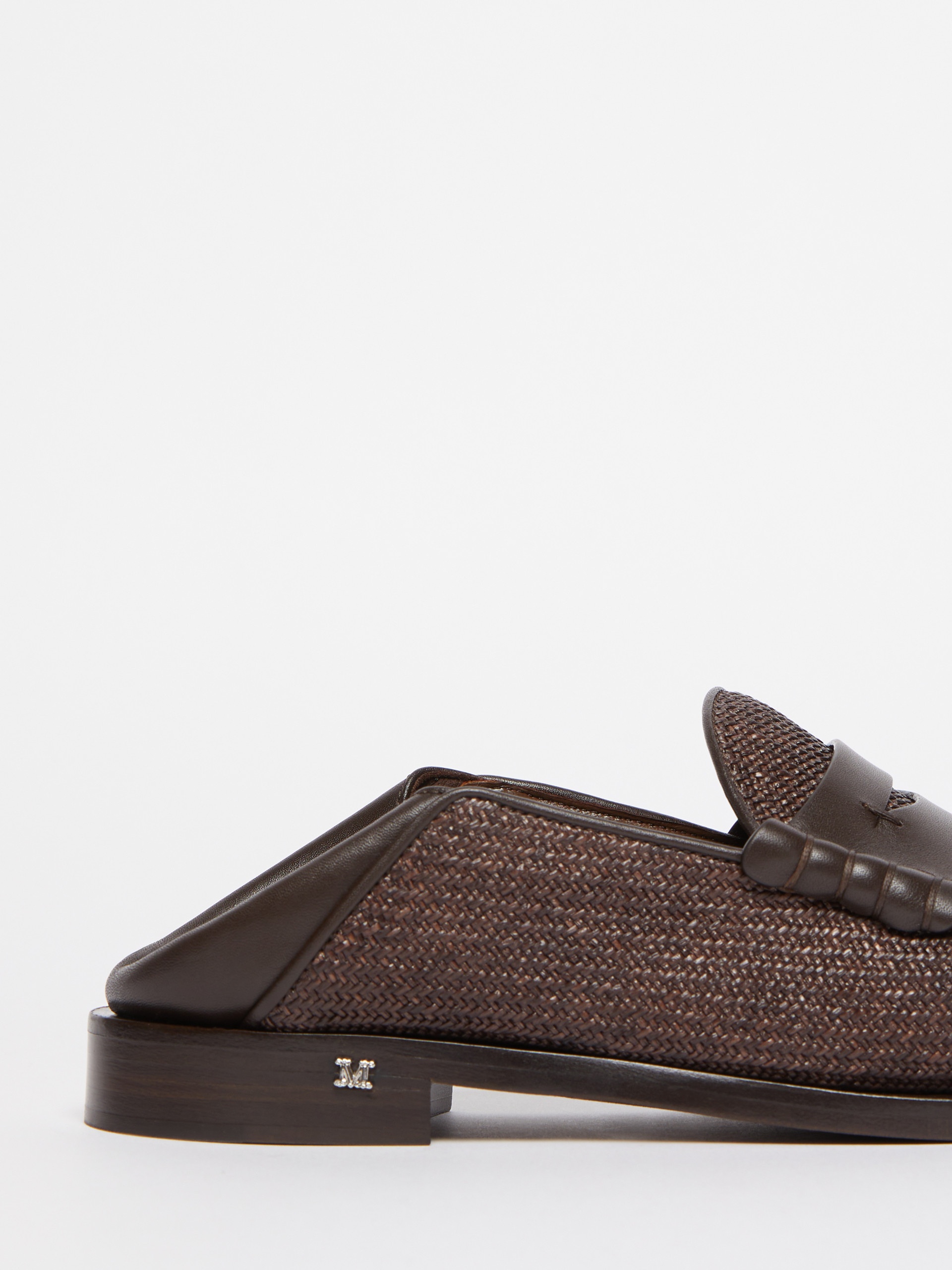 STRAWLOAFER Raffia-effect loafers - 5
