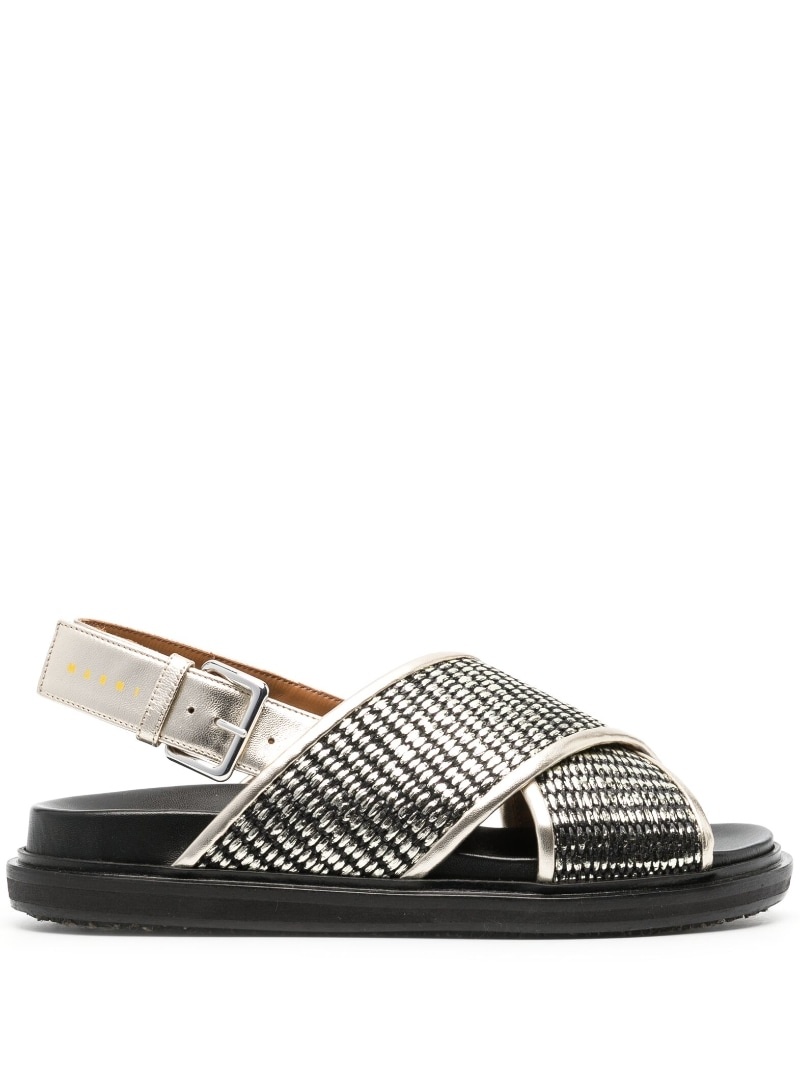 Fussbett metallic raffia sandals - 1