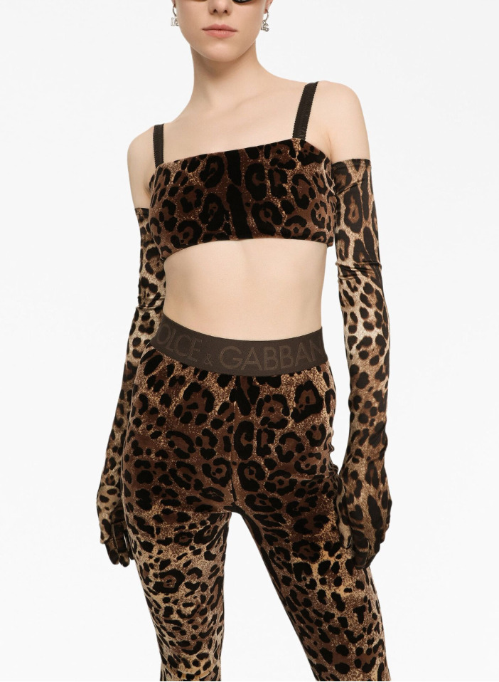 Chenille Crop Top Leopard - 2