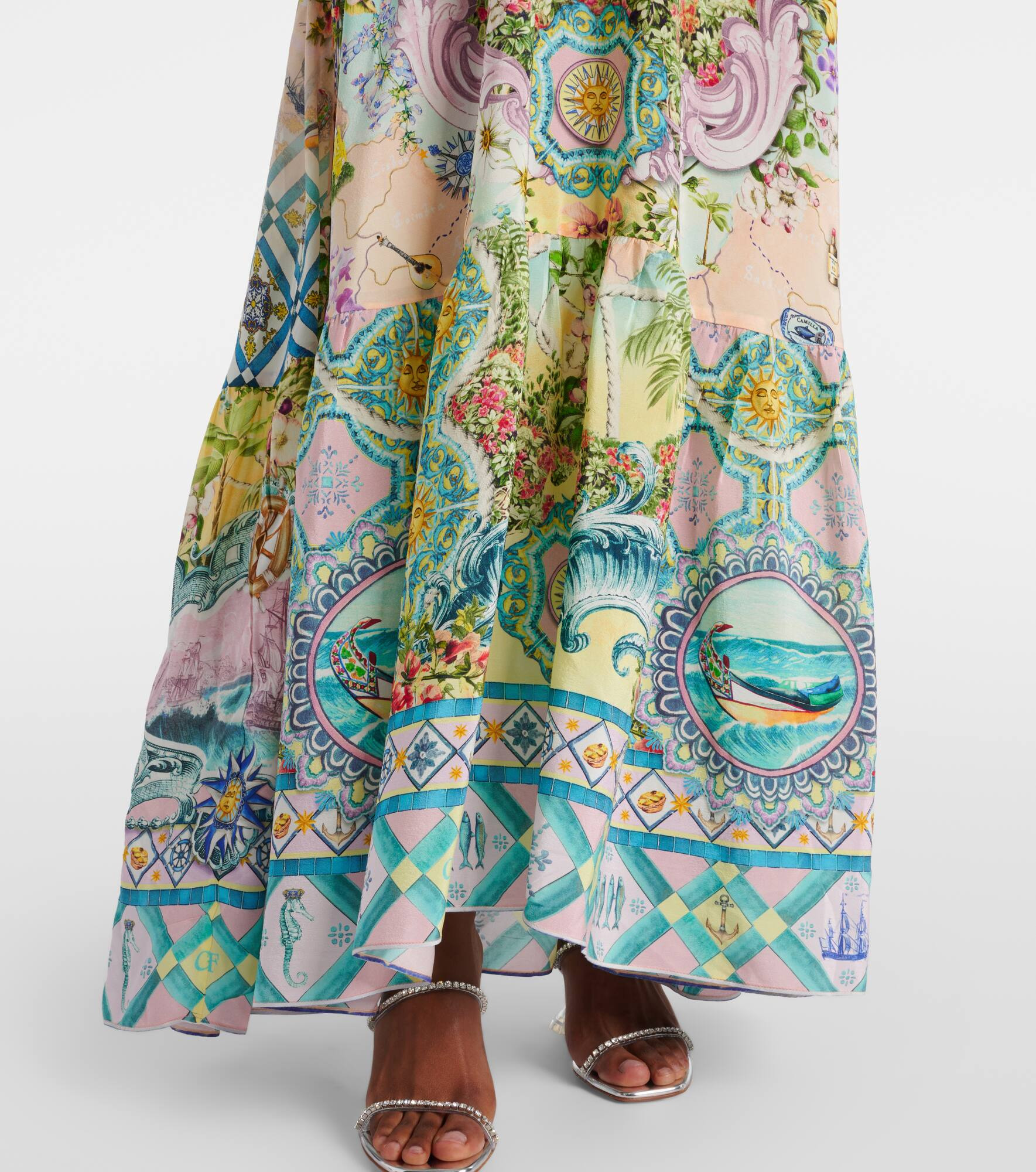 Embellished silk maxi dress - 6