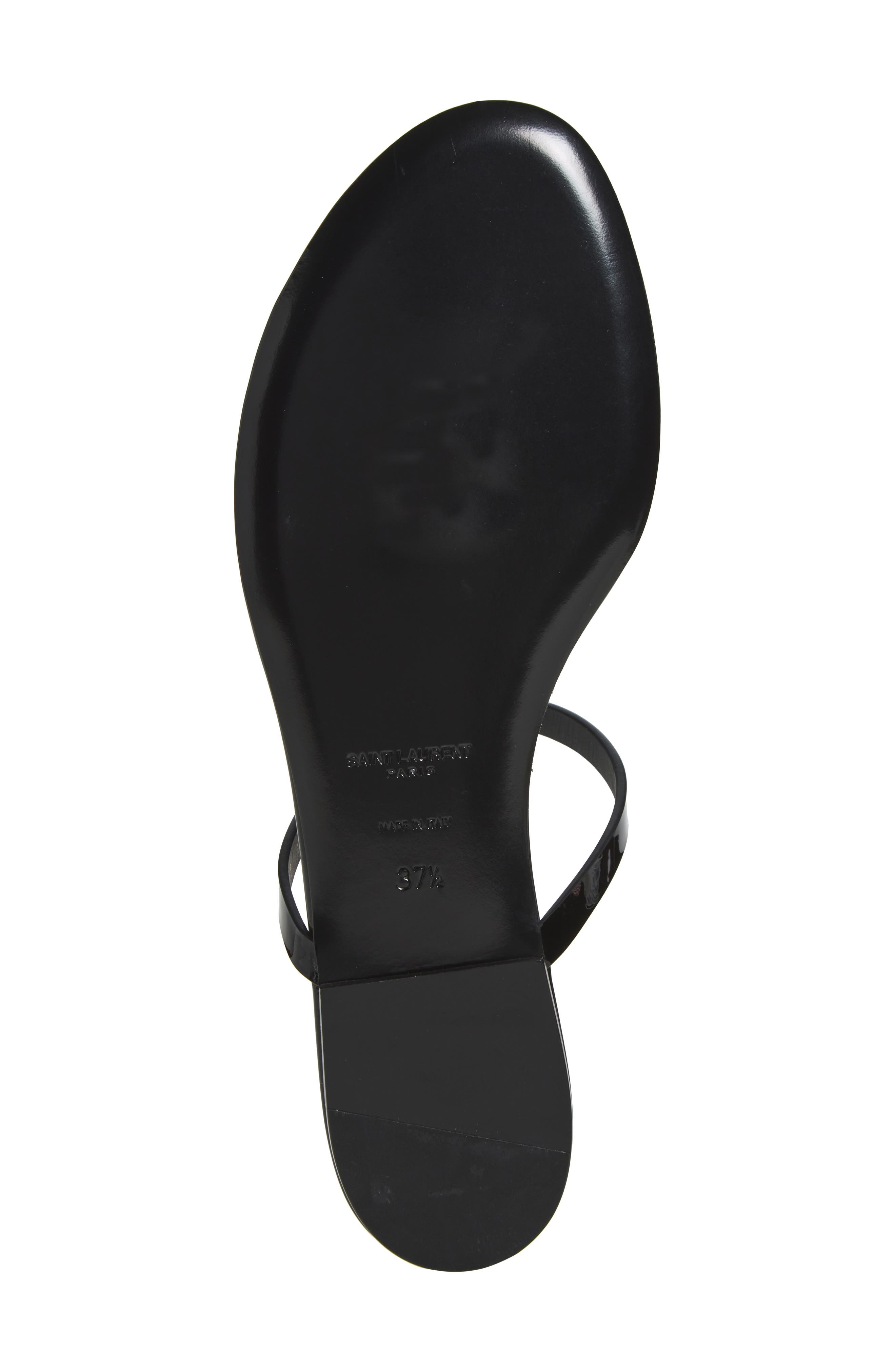 Saint Laurent Cassandra YSL Logo T-Strap Sandal in Black at Nordstrom - 6
