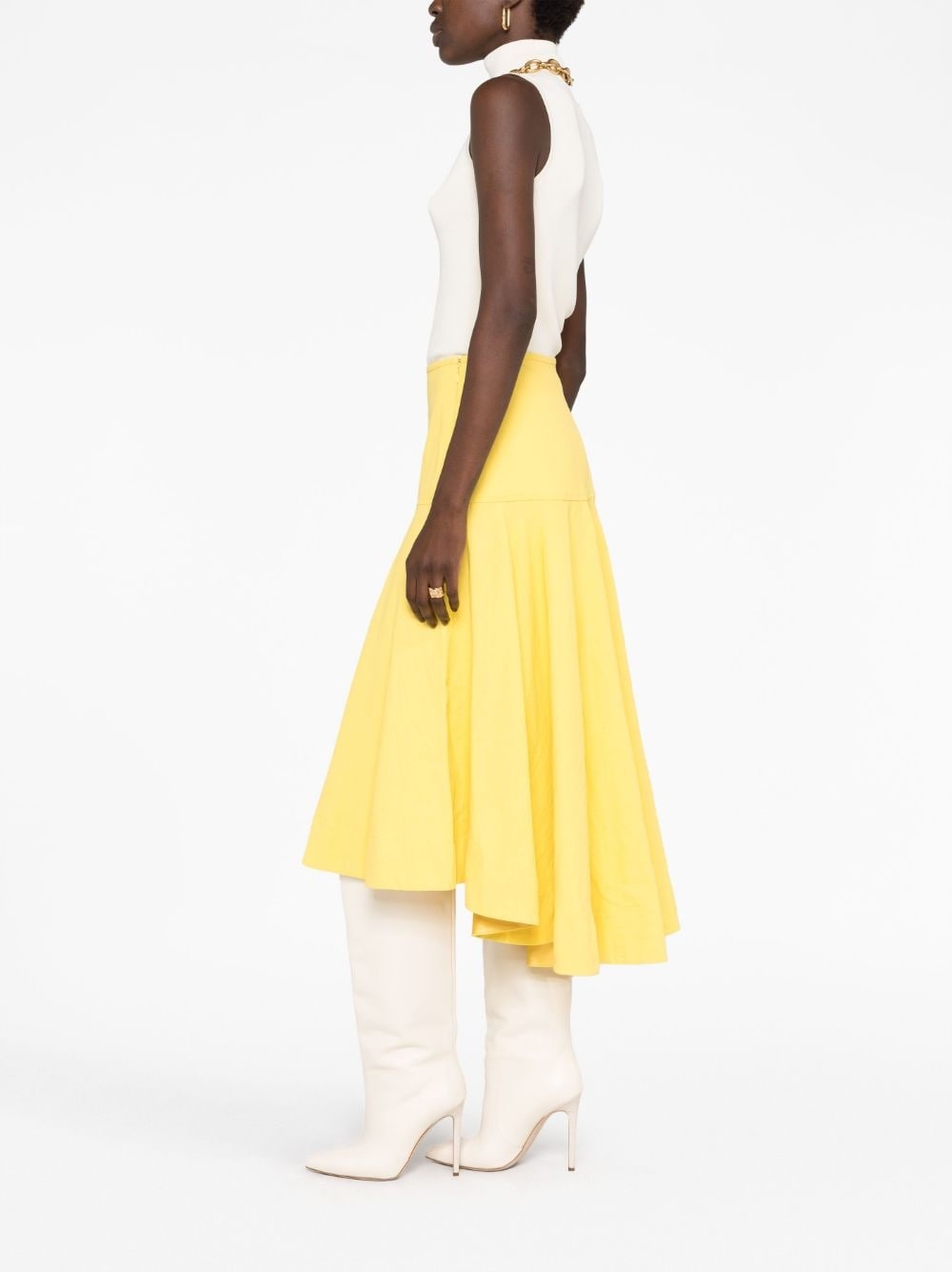 high-low linen midi skirt - 6