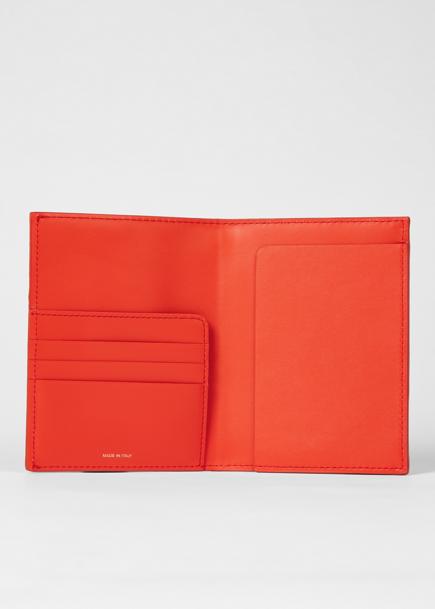 Orange Leather 'Signature Stripe' Trim Passport Holder - 2