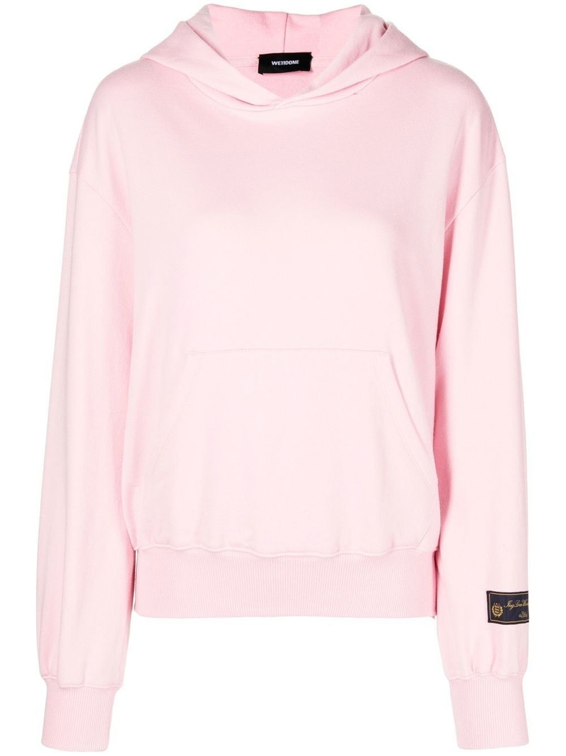logo-patch cotton hoodie 1