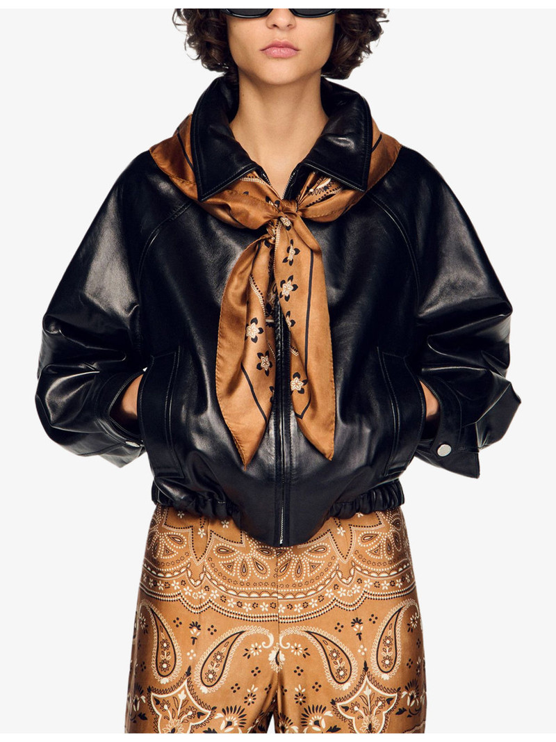 Sandro Bandana-Print Square Silk Scarf outlook