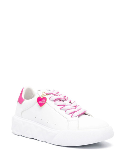 Moschino logo-charm leather chunky sneakers outlook