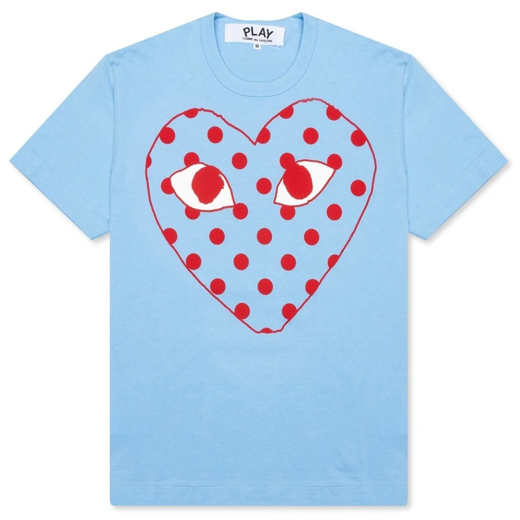 PASTELLE WOMEN'S POLKA DOT LOGO T-SHIRT - BLUE - 1
