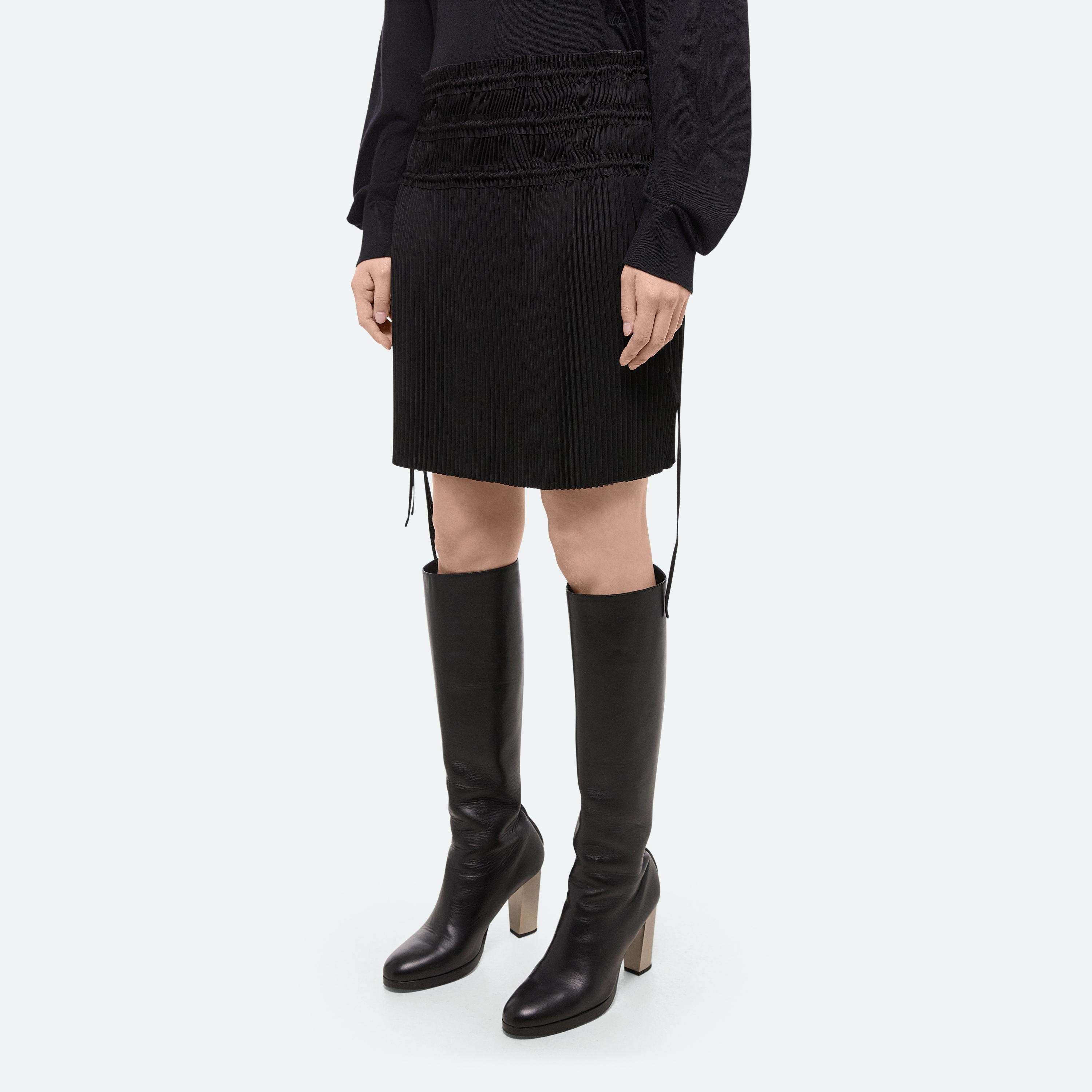 PLEATED SATIN SKIRT - 6