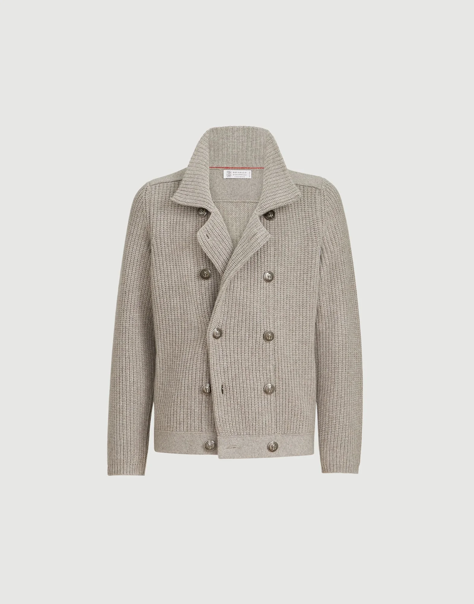 Cashmere half english rib mariner cardigan - 1