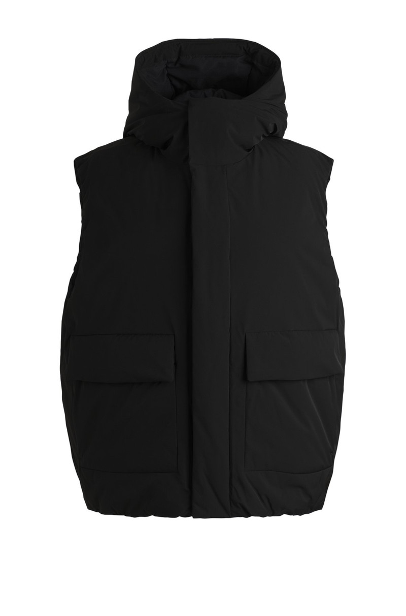 RELAXED-FIT HOODED GILET IN WATER-REPELLENT FABRIC 1