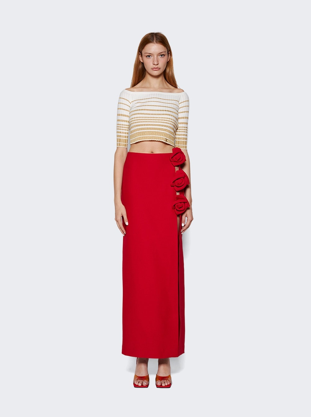 Long Rose Skirt Red - 2