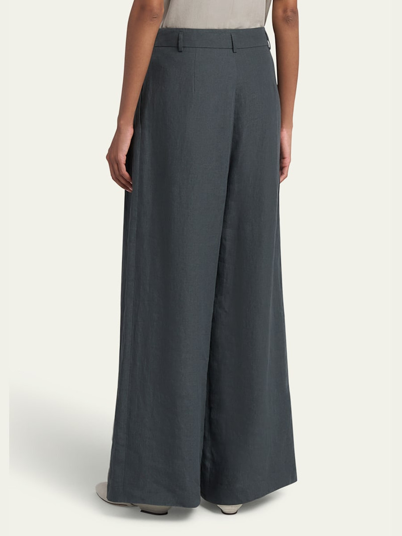 GIORGIO ARMANI Pleated Wide-Leg Linen Trousers outlook