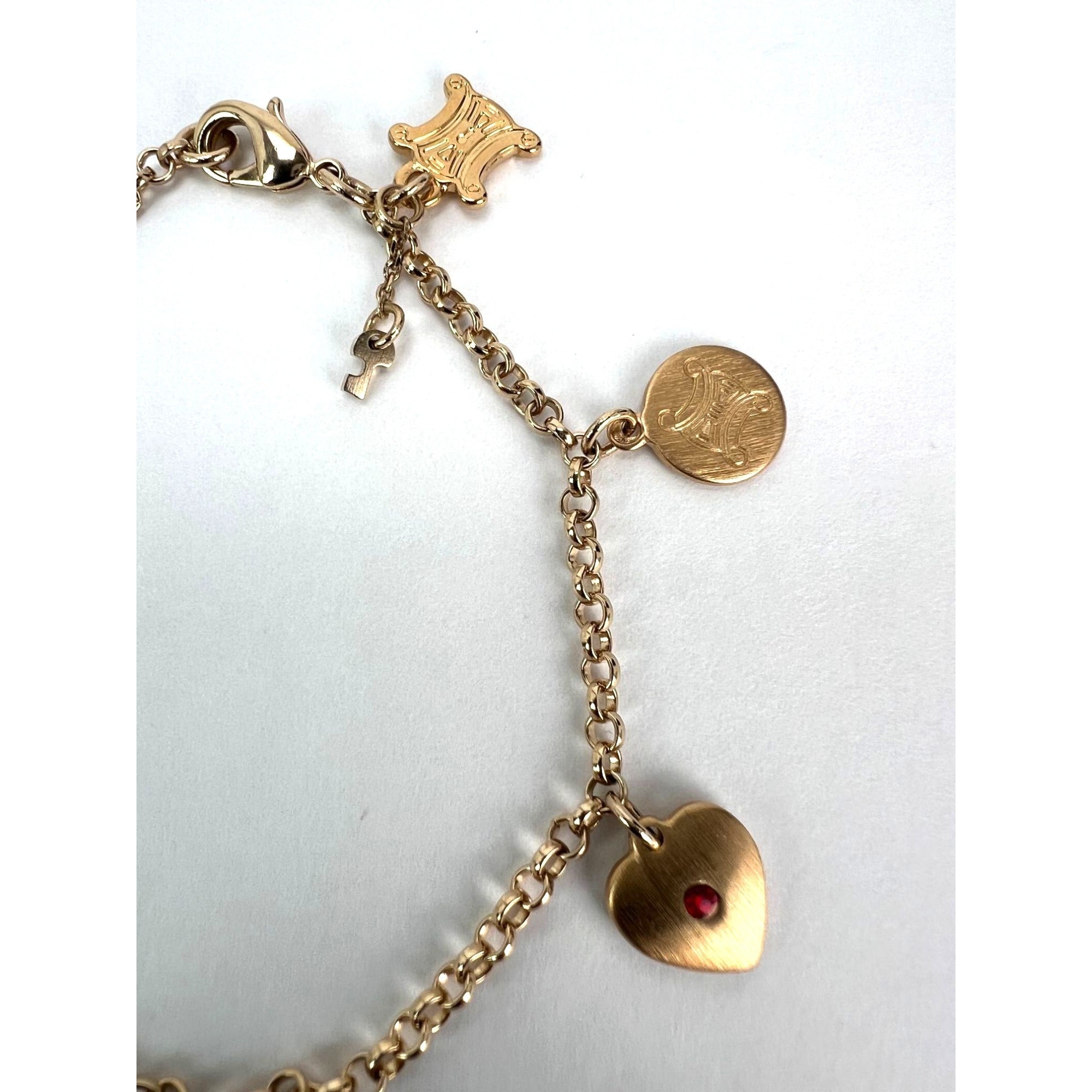 Celine Triomphe Gold metal Charm Bracelet - 10