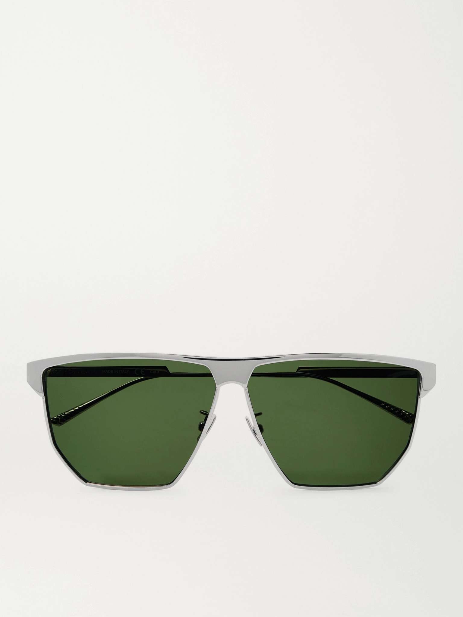 Square-Frame Silver-Tone Sunglasses - 1