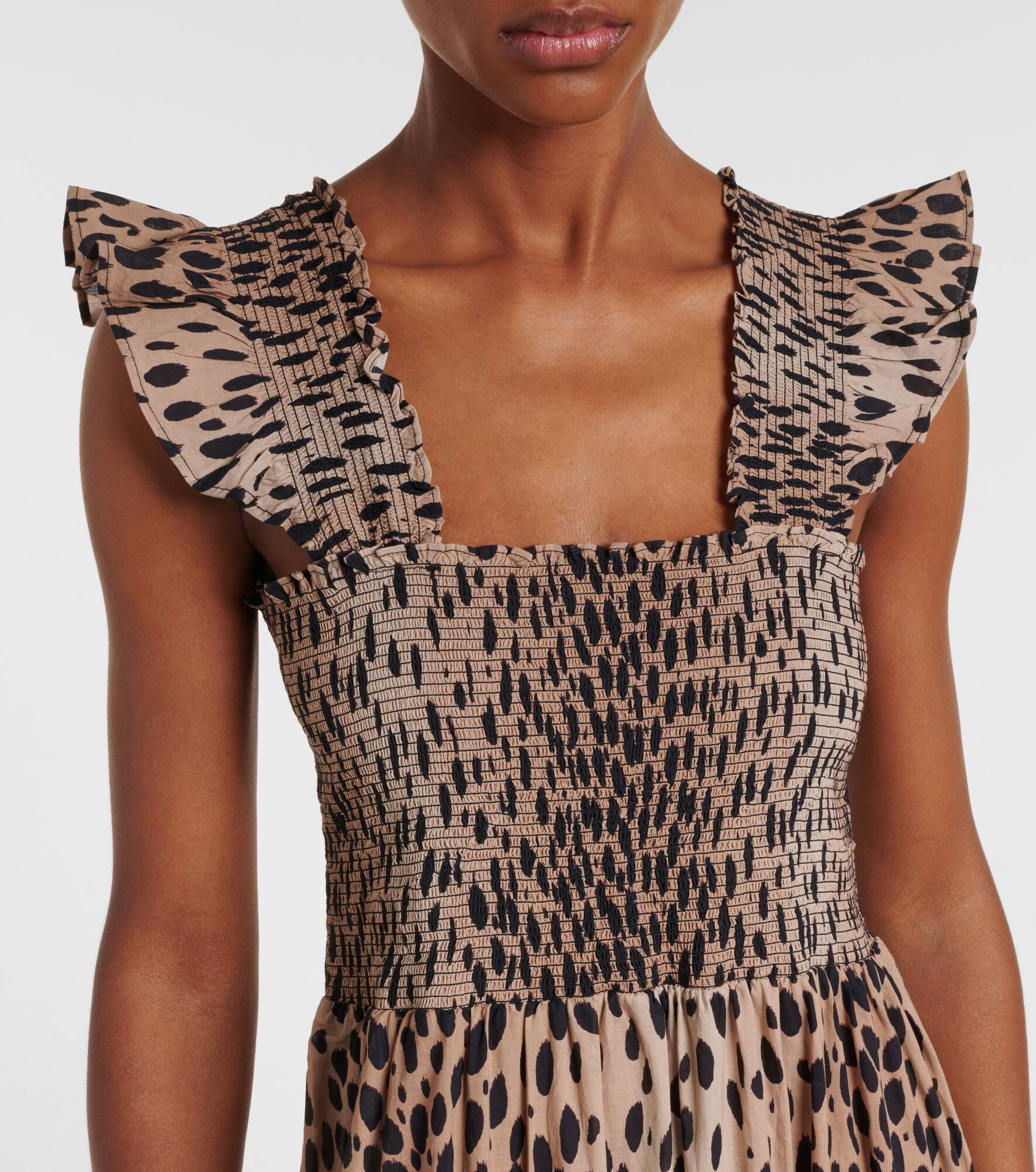 Tiered leopard-print cotton maxi dress - 4